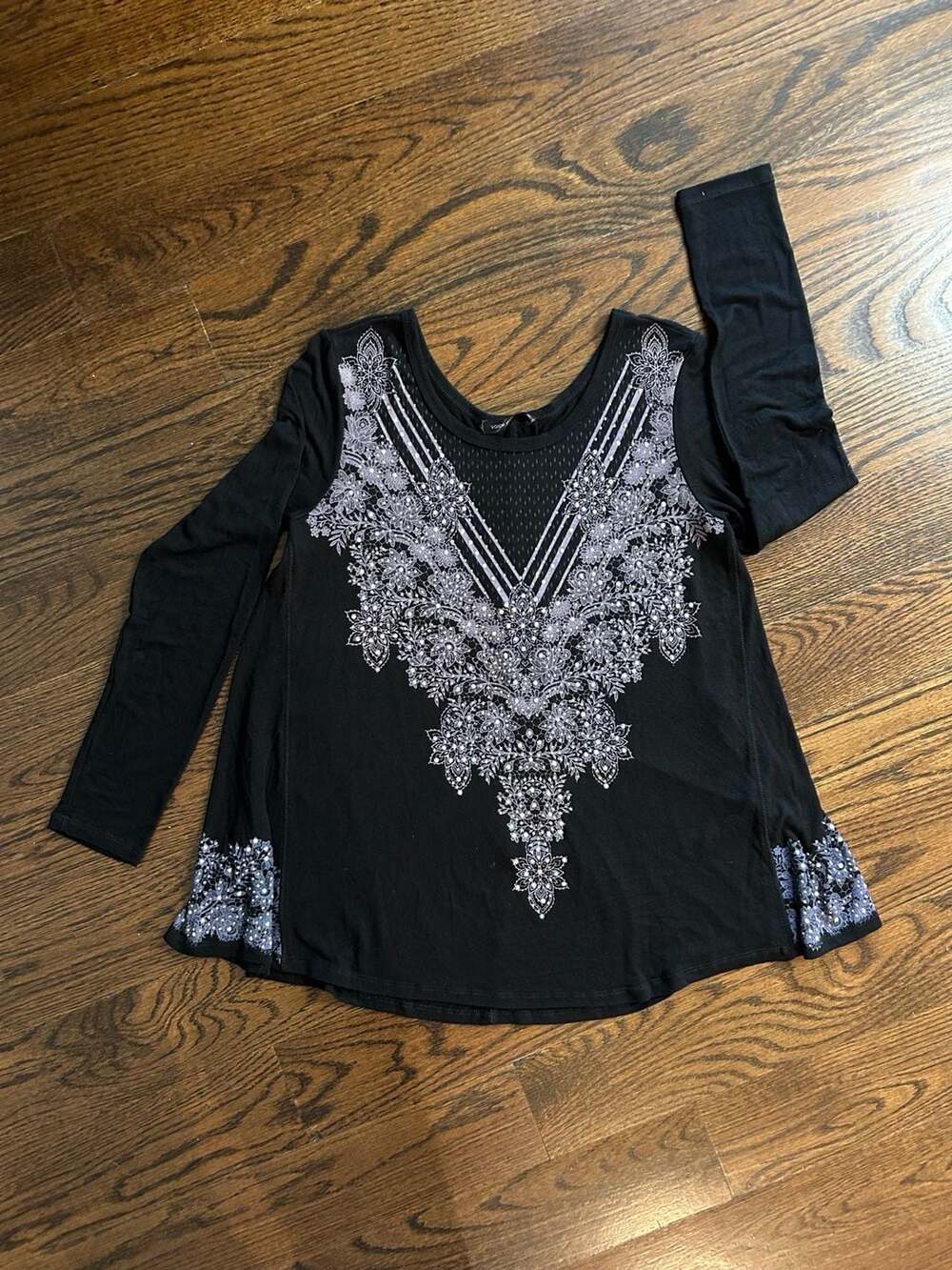 Voice Of California Crystal Embellished Long Sleeve Tunic